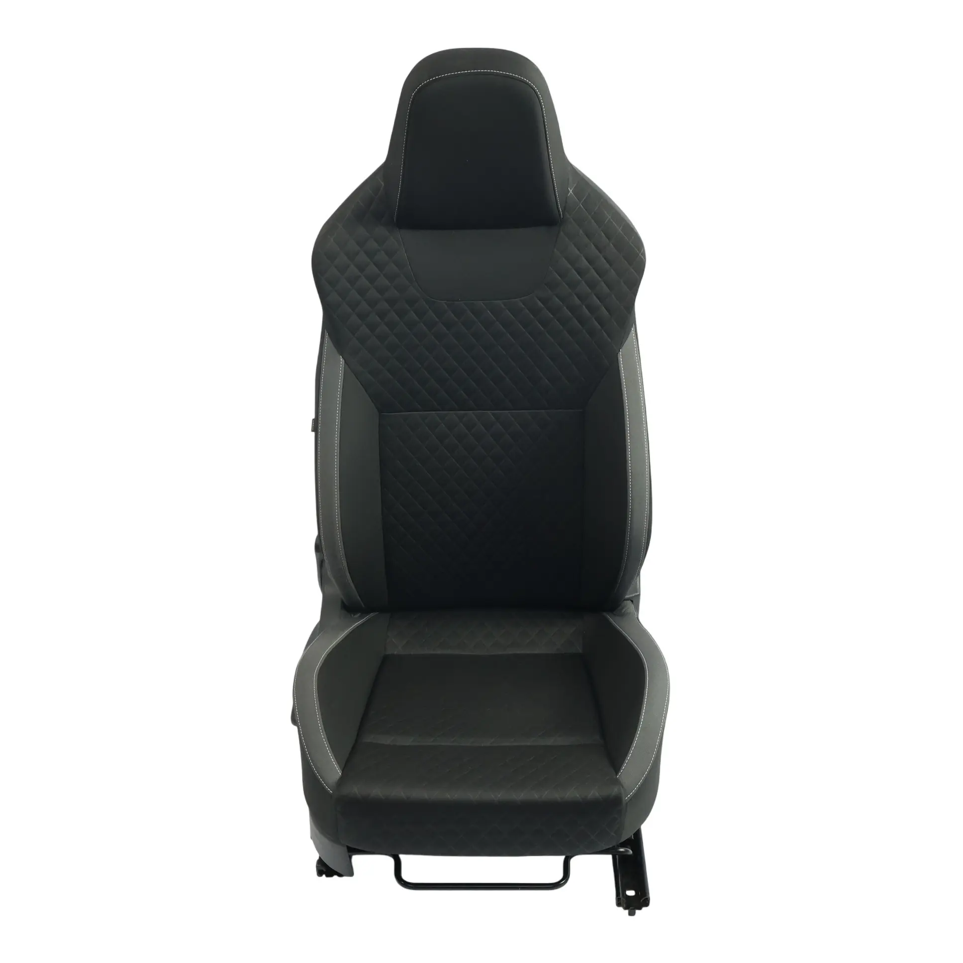 Skoda Rapid NH1 Vorder Sitz Beheizter Stoff Satine Schwarz Silber Rechts