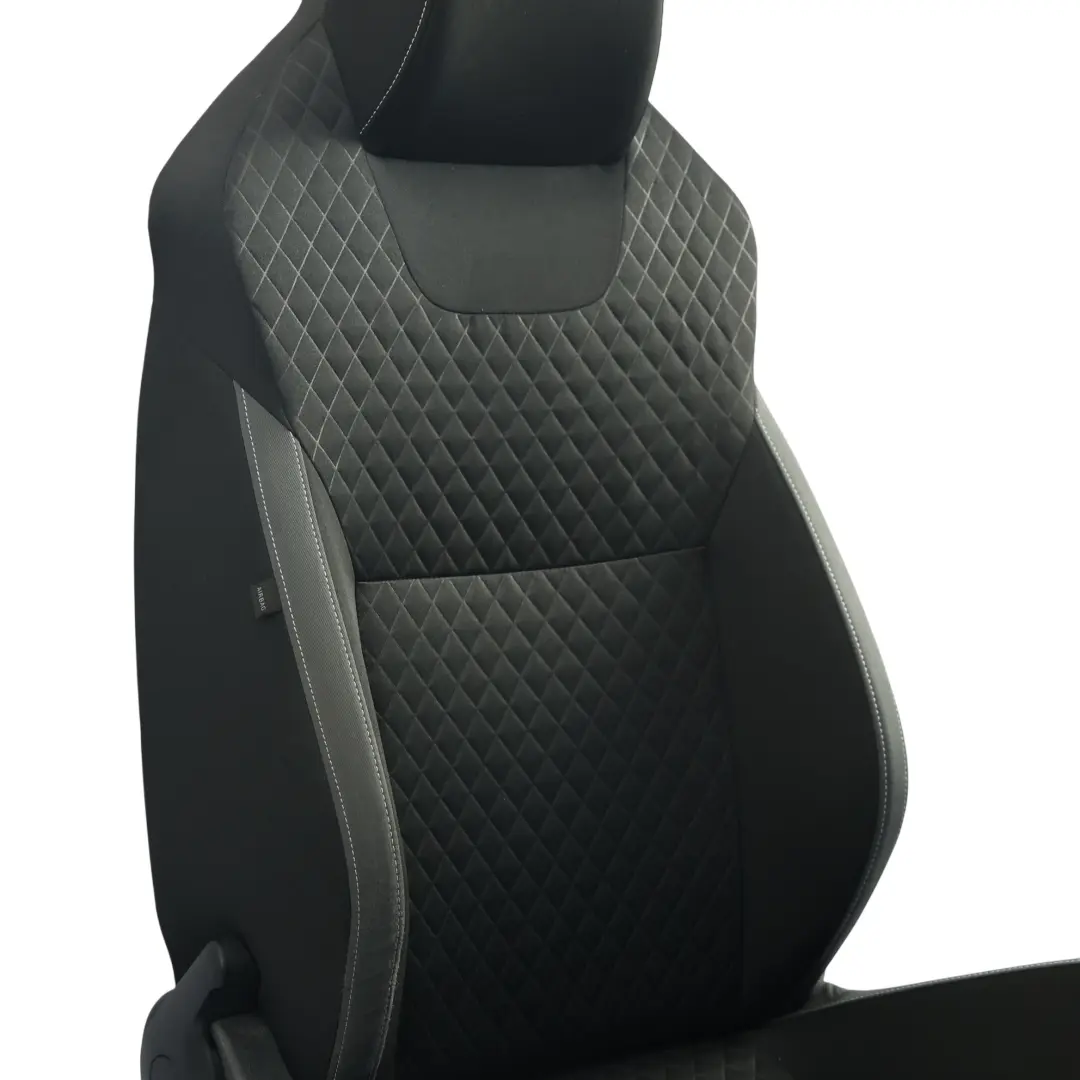 Skoda Rapid NH1 Vorder Sitz Beheizter Stoff Satine Schwarz Silber Rechts - SKU 5JA881806DT - Teilenummer 5JA881806DT