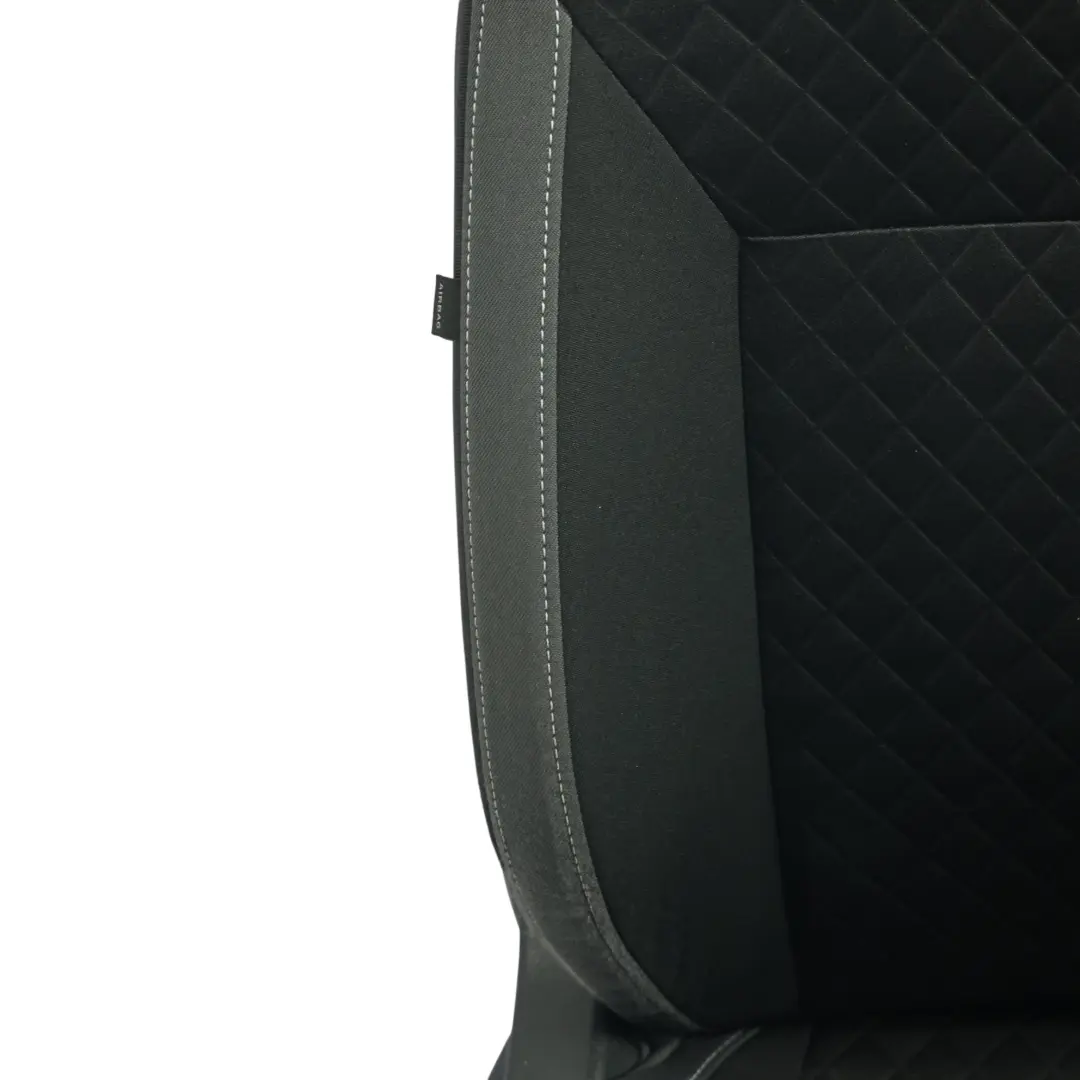Skoda Rapid NH1 Front Seat Heated Cloth Satine Black Silver Right O/S - SKU 5JA881806DT - Part number 5JA881806DT