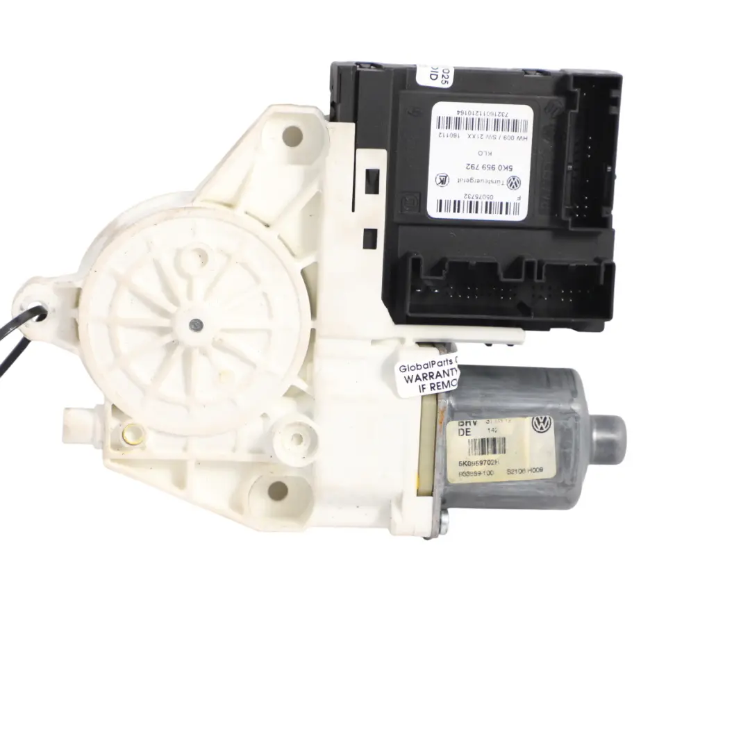 VW Volkswagen Golf Mk6 Front Window Lifter Motor Left N/S Regulator - SKU 5K0959702H - Part number 5K0959702H