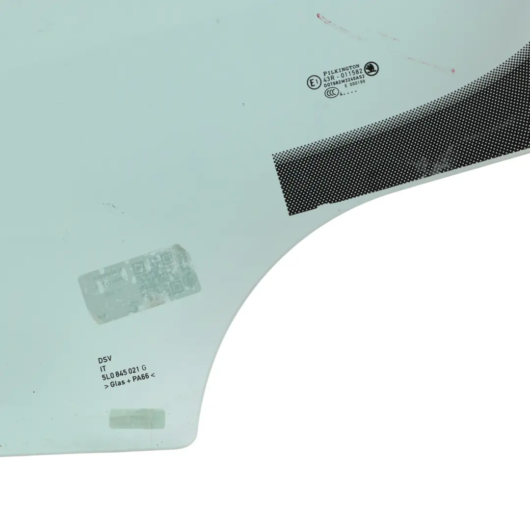Front Door Window Glass Left N/S Passenger Side AS2 to Skoda Yeti 5L with Part number 5L0845021G Skoda Yeti 5L Front Door Window Glass Left N/S Passenger Side AS2 - SKU 5L0845021G - Part number 5L0845021G
