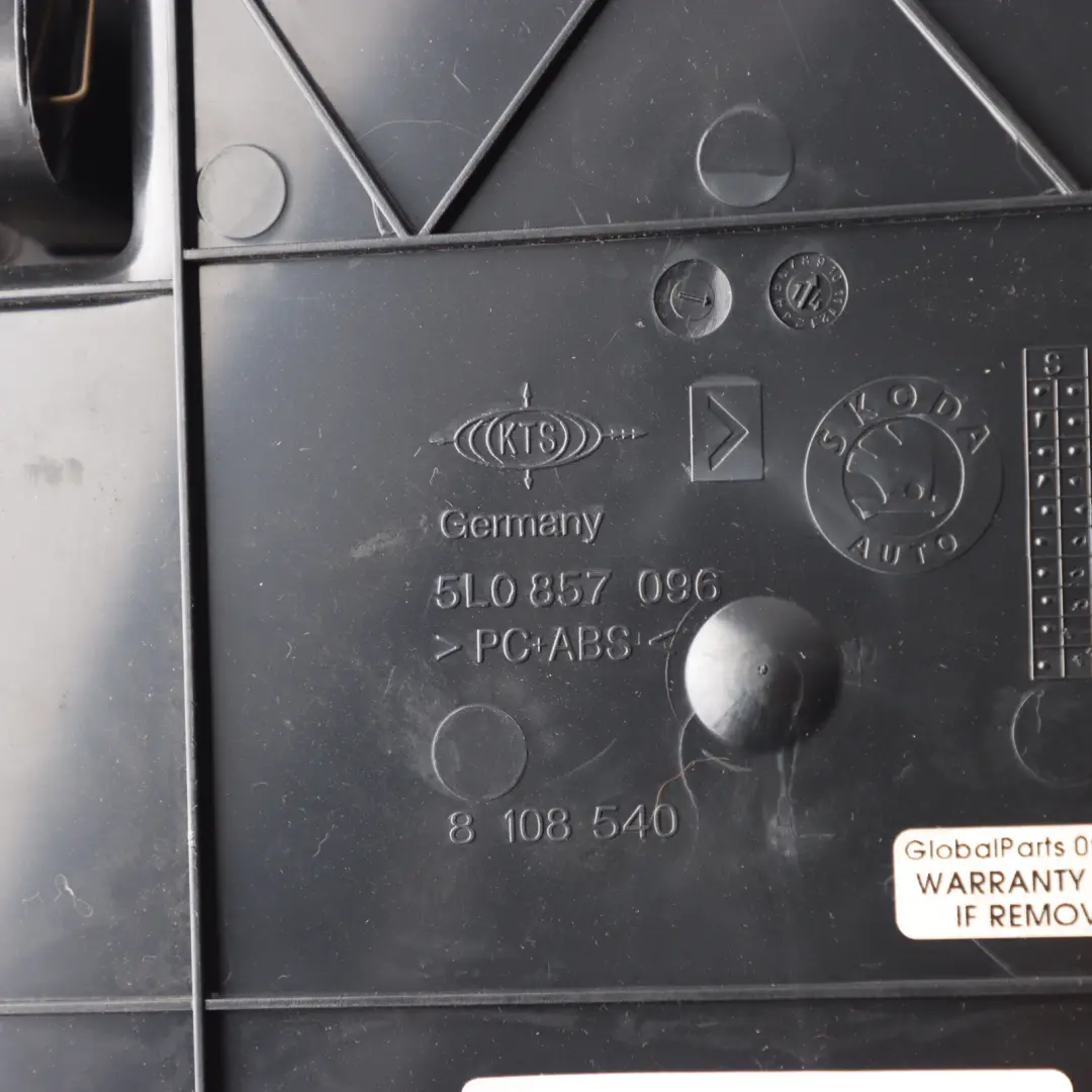 Skoda Yeti 5L Storage Box Dashboard Dash Tray Fach Zentral - SKU 5L0857096 - Teilenummer 5L0857096