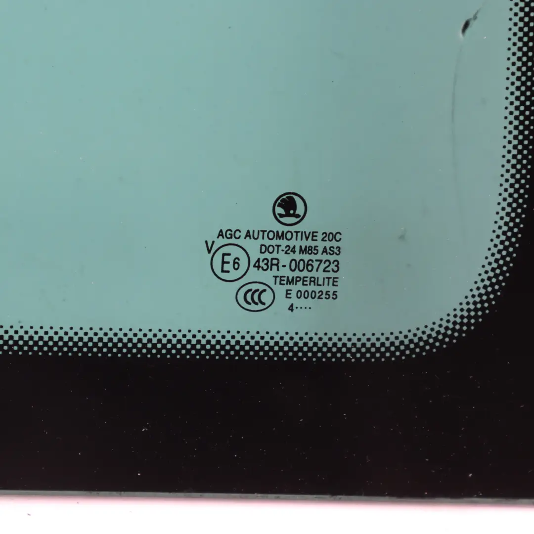 Door Fixed Window Glass AS3 Rear Left N/S to Skoda Yeti 5L with Part number 5L6845297E Skoda Yeti 5L Door Fixed Window Glass AS3 Rear Left N/S - SKU 5L6845297E - Part number 5L6845297E