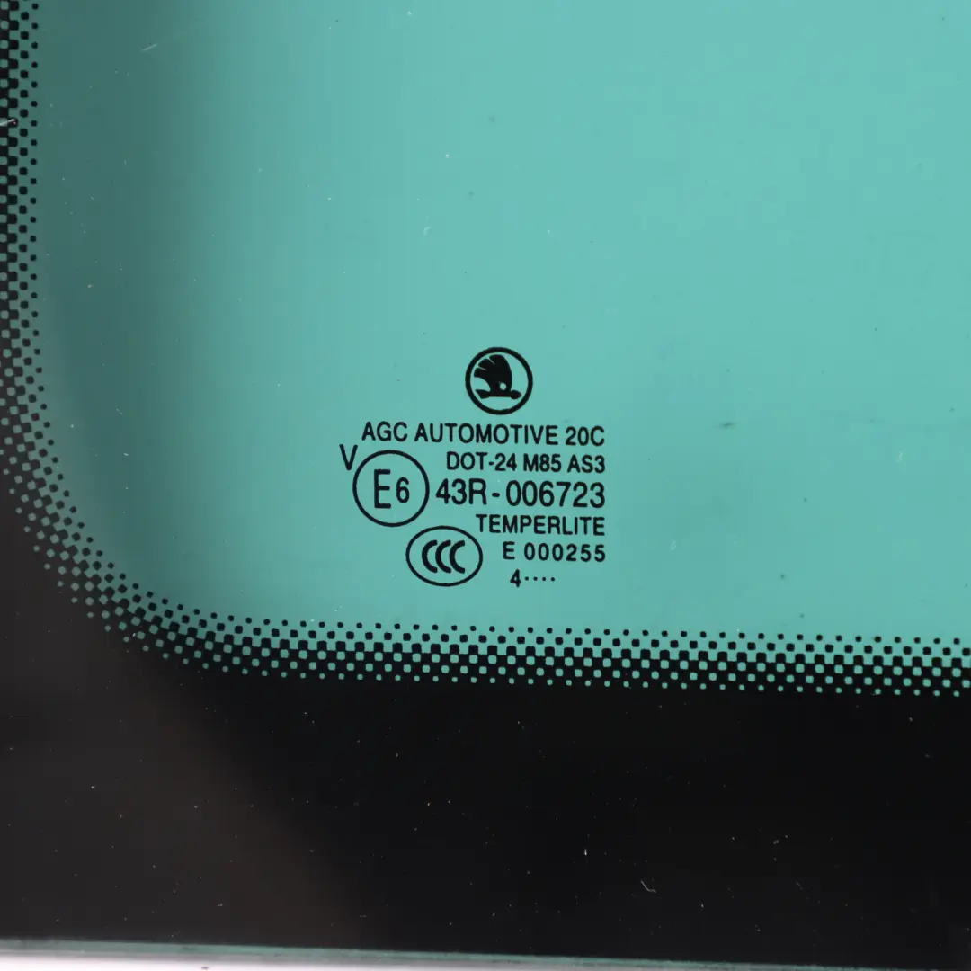 Skoda Yeti 5L Door Fixed Window Glass AS3 Rear Right O/S - SKU 5L6845298E - Part number 5L6845298E