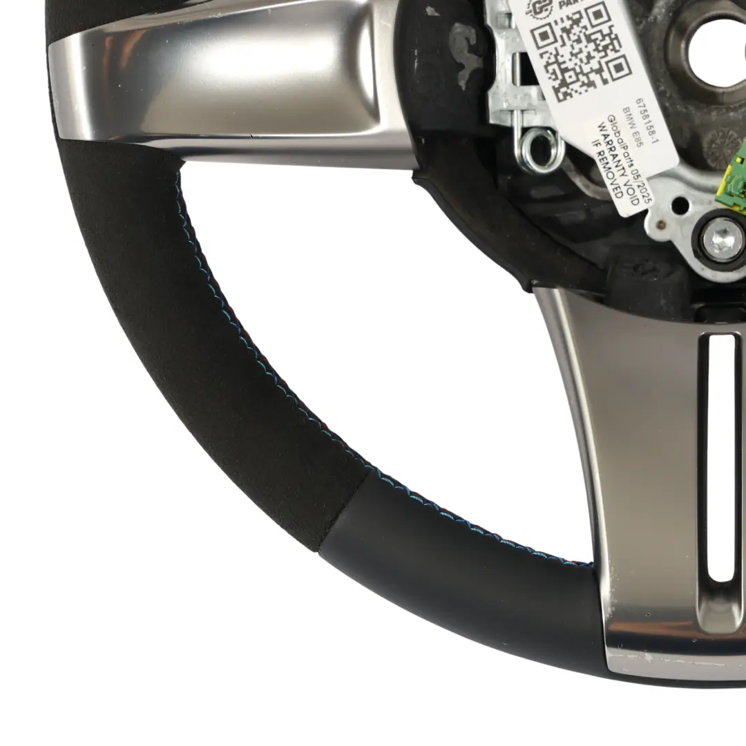 Steering Wheel NEW Black Leather Alcantara M Sport Look to BMW Z4 E85 Roadster with Part number 6758158 BMW Z4 E85 Roadster Steering Wheel NEW Black Leather Alcantara M Sport Look - SKU 6758158-1 - Part number 6758158