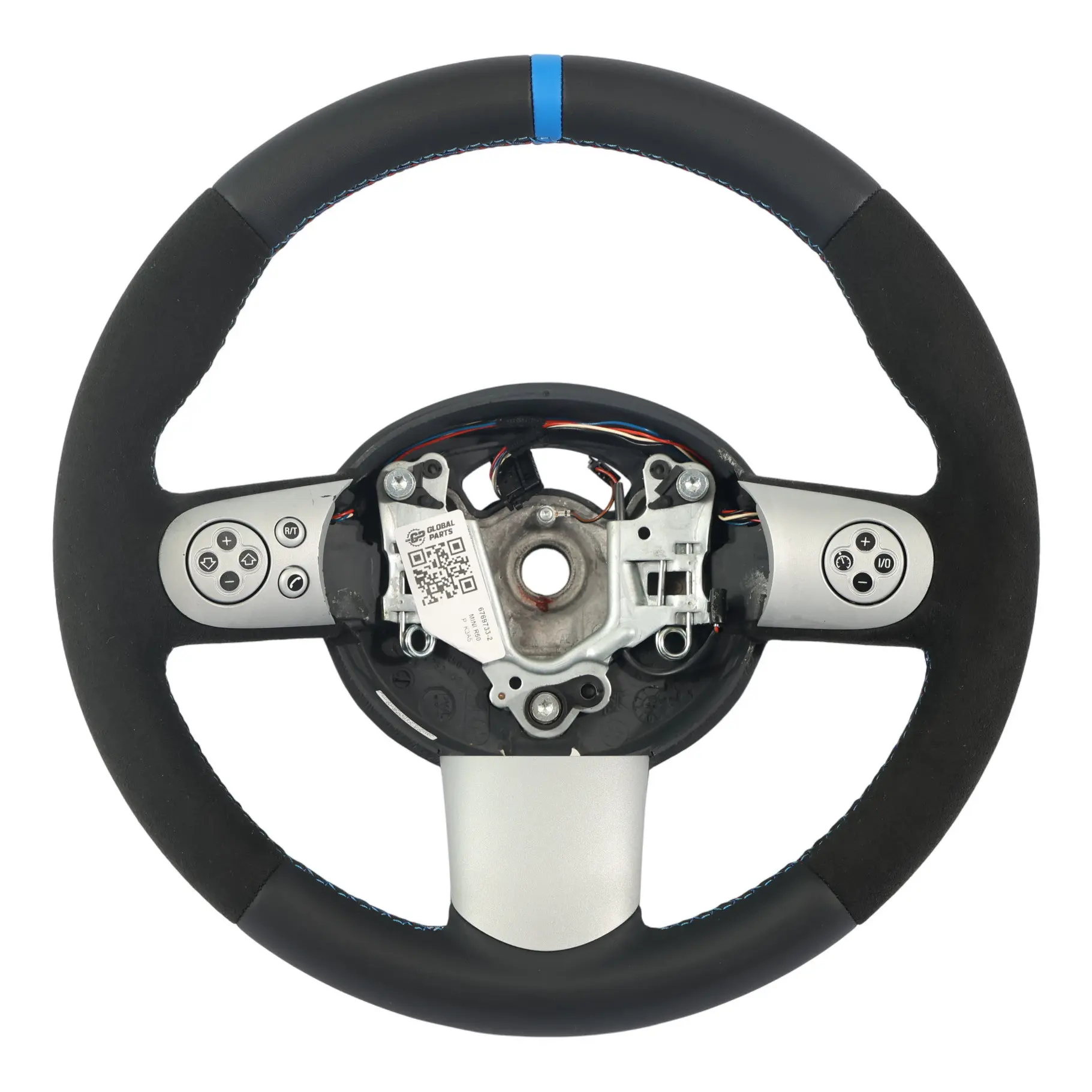 Mini Cooper R50 R52 R53 Volante NUOVO Nero Pelle Alcantara Sport 6769733