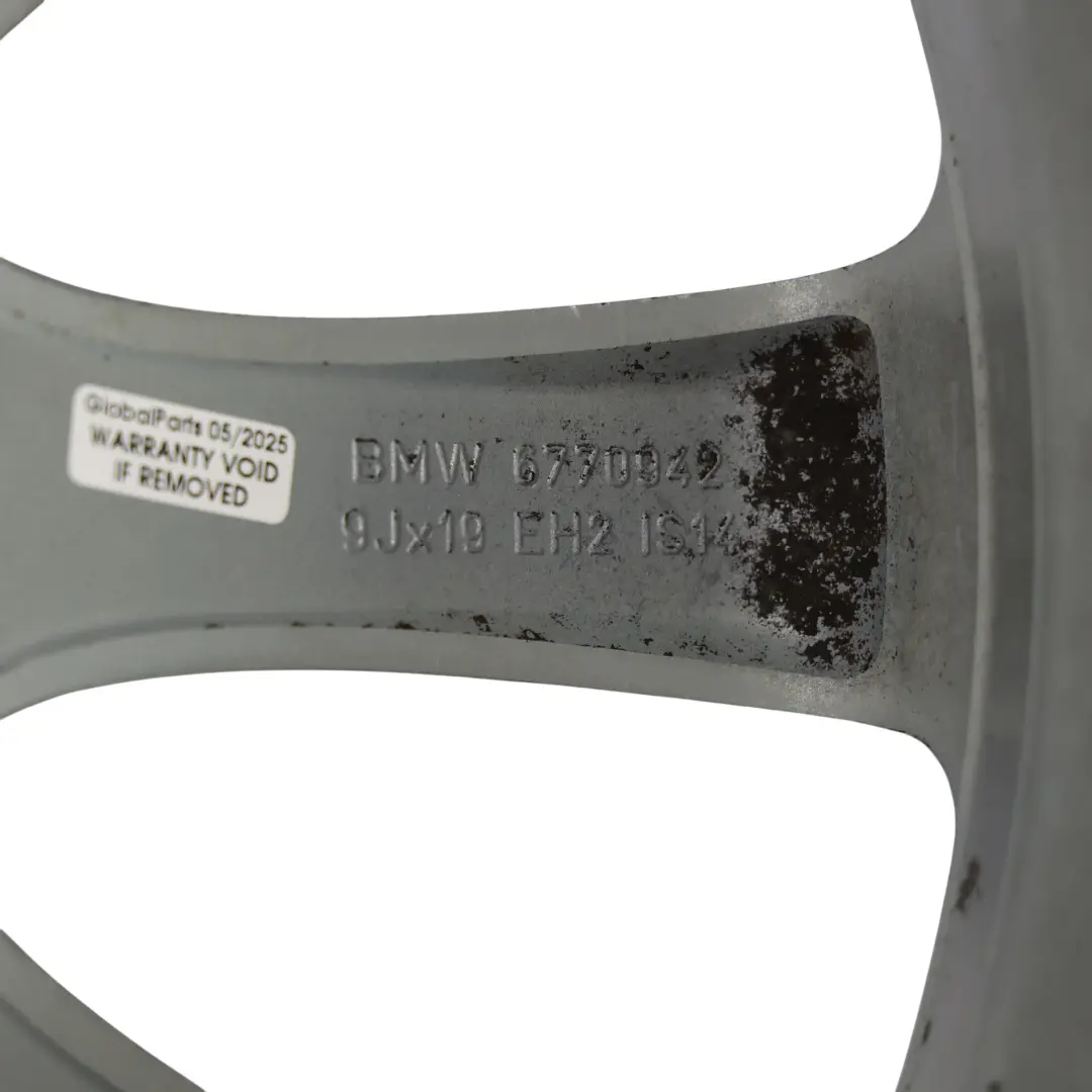 Light Alloy Wheel Rim 19" Star Spoke 218 9J ET:14 to BMW E63 E64 Silver with Part number 6770942 BMW E63 E64 Silver Light Alloy Wheel Rim 19" Star Spoke 218 9J ET:14 - SKU 6770942-1 - Part number 6770942