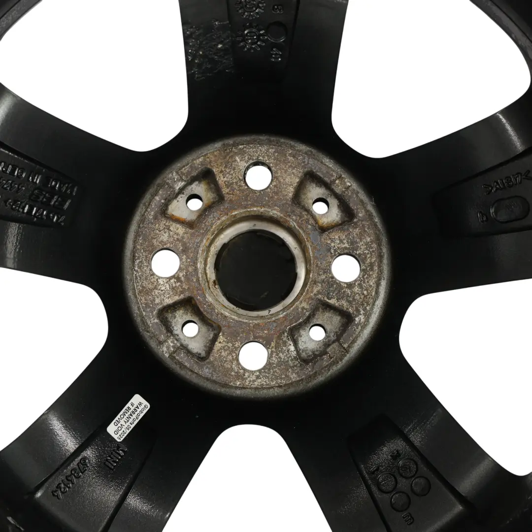 Mini Cooper One R55 R56 R57 Wheel Alloy Rim 17" 7J ET:48 Black Star Bullet 111 - SKU 6784124-4 - Part number 6784124