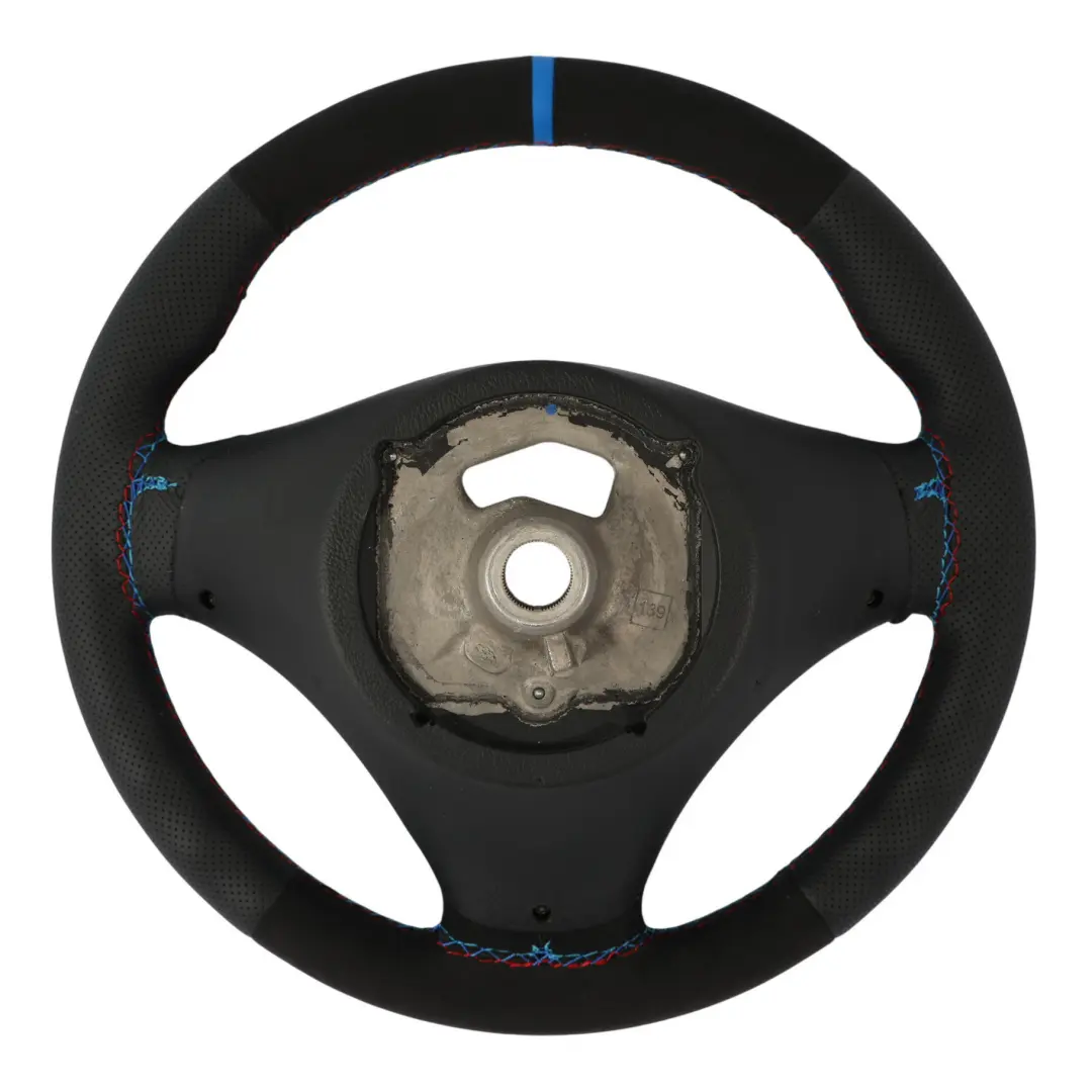 BMW E81 E87 E90 E91 E92 Steering Wheel M Sport Look NEW Leather Alcantara Trim - SKU 6795570-TRIM - Part number 6795570