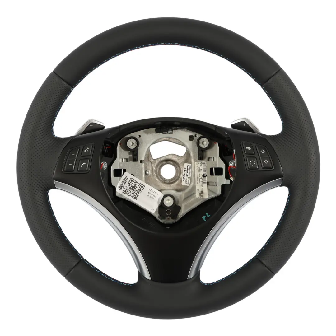 BMW E87 E90 E91 NEW Black Leather M-Sport Look Steering Wheel Paddle Shift - SKU 6795572-2 - Part number 6795572