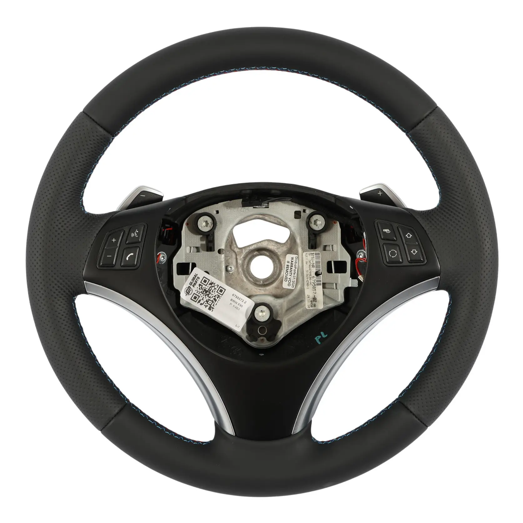 BMW E87 E90 E91 NEW Black Leather M-Sport Look Steering Wheel Paddle Shift