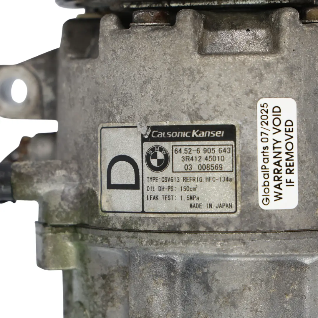 Compressore BMW X3 E83 E46 Diesel M47N2 Compressore Aria Condizionata 6905643 - SKU 6905643-1 - Numero di parte 9145353