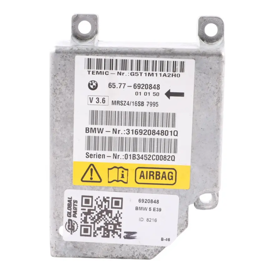 Module Control Unit ECU to BMW E39 Air with Part number 6920848 BMW E39 Air Module Control Unit ECU - SKU 6920848 - Part number 6920848