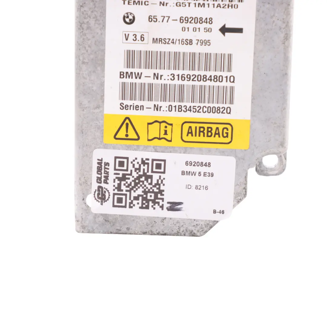 Module Control Unit ECU to BMW E39 Air with Part number 6920848 BMW E39 Air Module Control Unit ECU - SKU 6920848 - Part number 6920848