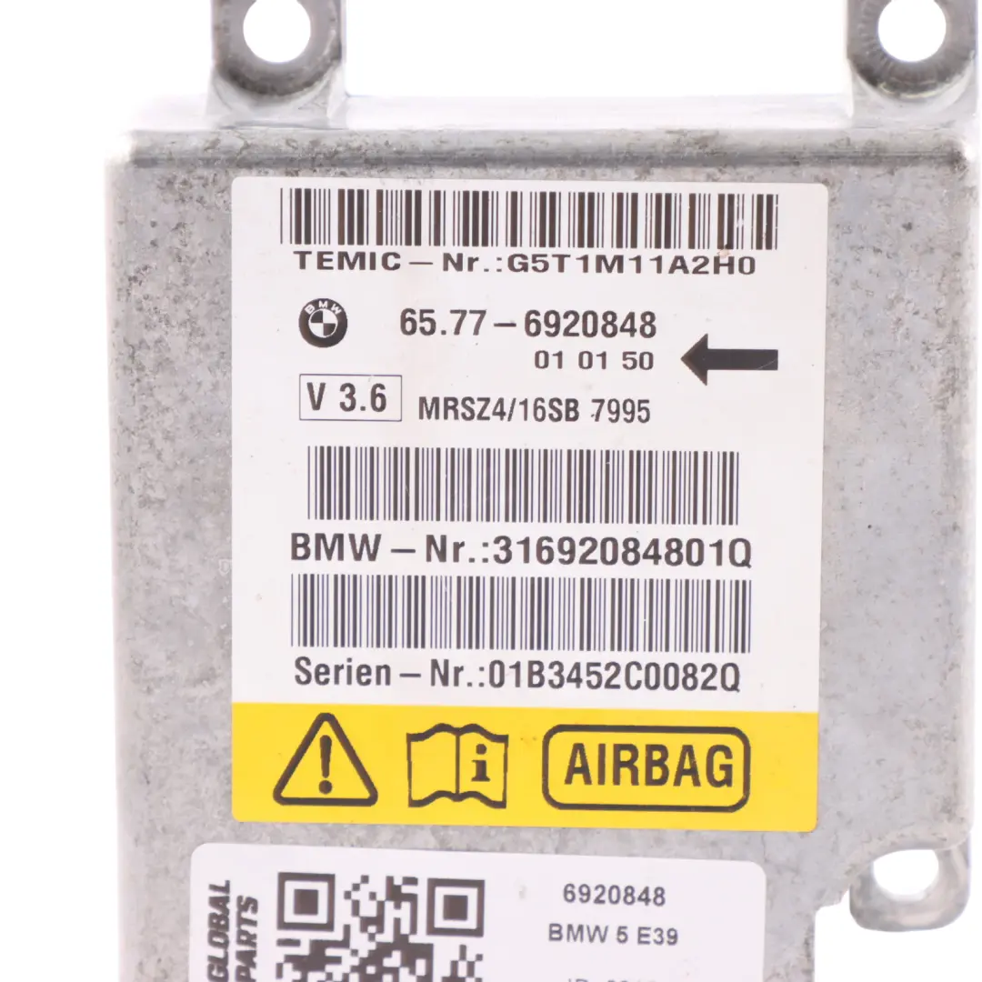 Module Control Unit ECU to BMW E39 Air with Part number 6920848 BMW E39 Air Module Control Unit ECU - SKU 6920848 - Part number 6920848