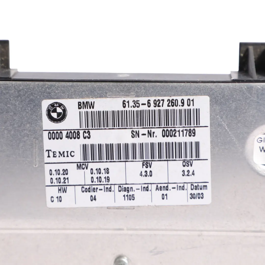 Control Unit Module Left Right N/O/S Temic to BMW E60 Seat with Part number 6927260 BMW E60 Seat Control Unit Module Left Right N/O/S Temic - SKU 6927260 - Part number 6927260