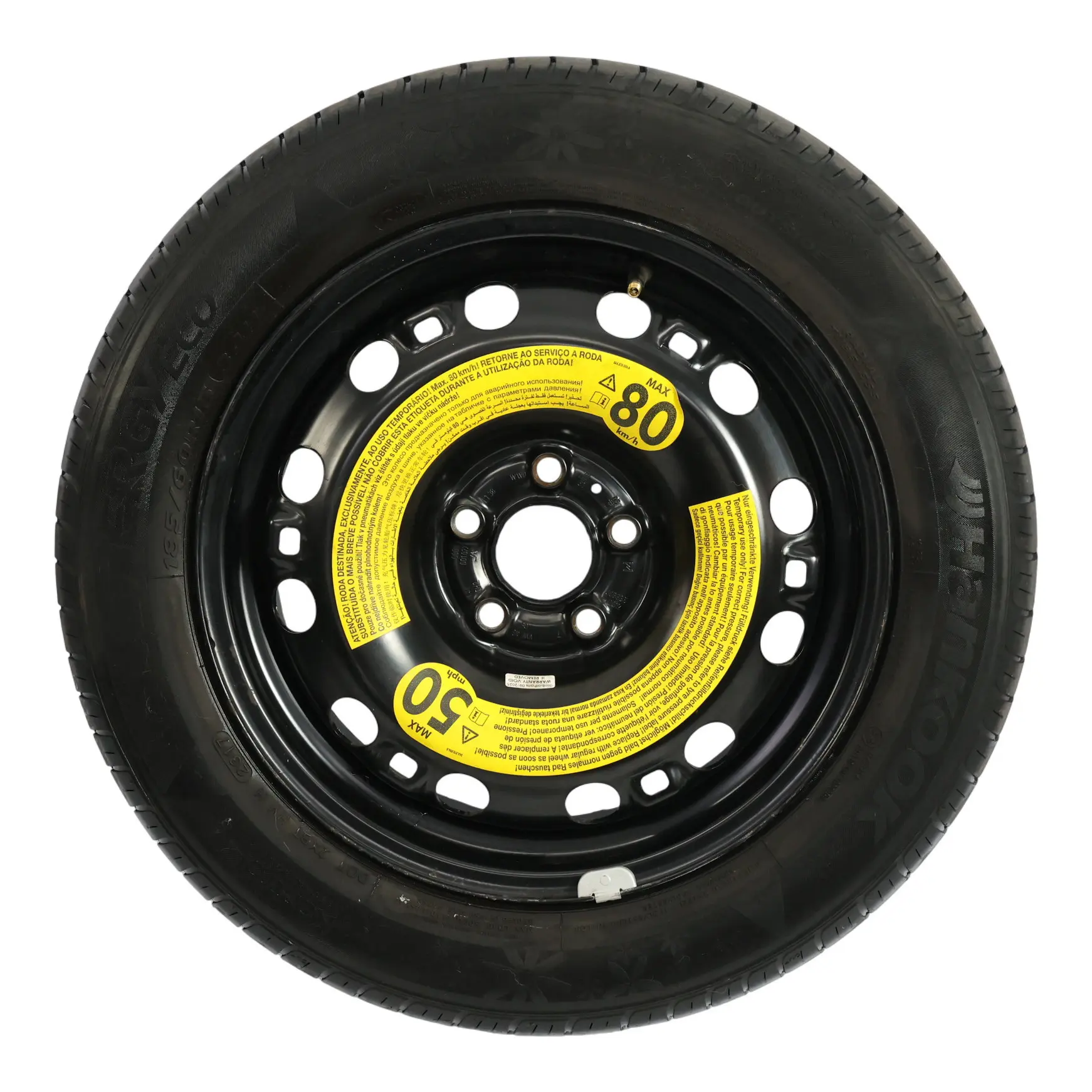 Volkswagen Polo 6R Spare Wheel Steel Tyre Hancook R15 8J 185/60 ET:38 6C0601027