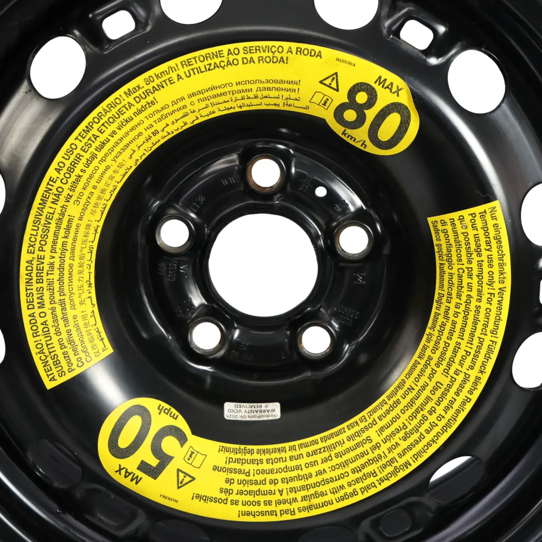 Volkswagen Polo 6R Roue Secours Acier Pneu Hankook R15 8J 185/60 ET:38 - SKU 6C0601027-2 - Numéro de pièce 6C0601027