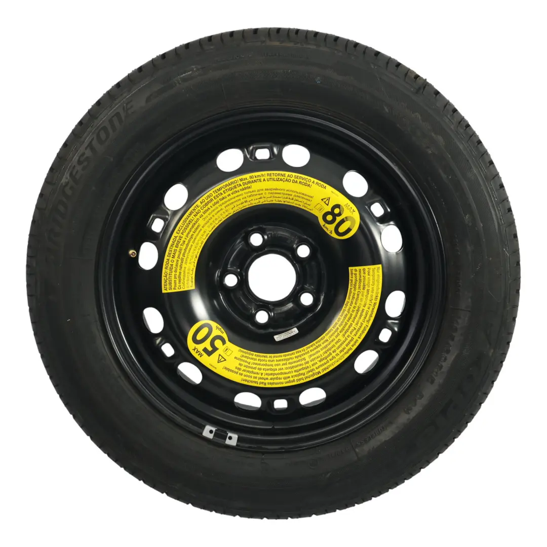 Rueda Recambio Acero Bridgestone R15 185/60 6J ET38 para Volkswagen Polo 6R con número de pieza 6C0601027 Volkswagen Polo 6R Rueda Recambio Acero Bridgestone R15 185/60 6J ET38 - SKU 6C0601027-3 - Número de pieza 6C0601027