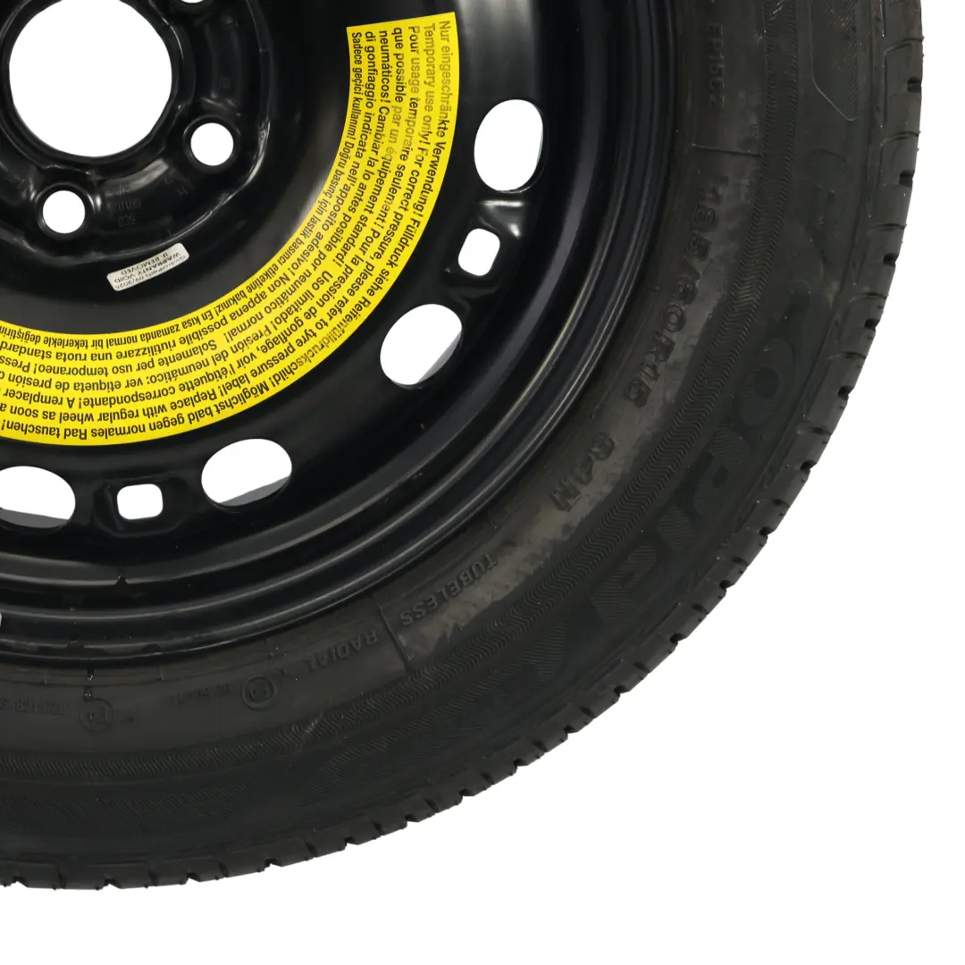 Rueda Recambio Acero Bridgestone R15 185/60 6J ET38 para Volkswagen Polo 6R con número de pieza 6C0601027 Volkswagen Polo 6R Rueda Recambio Acero Bridgestone R15 185/60 6J ET38 - SKU 6C0601027-3 - Número de pieza 6C0601027