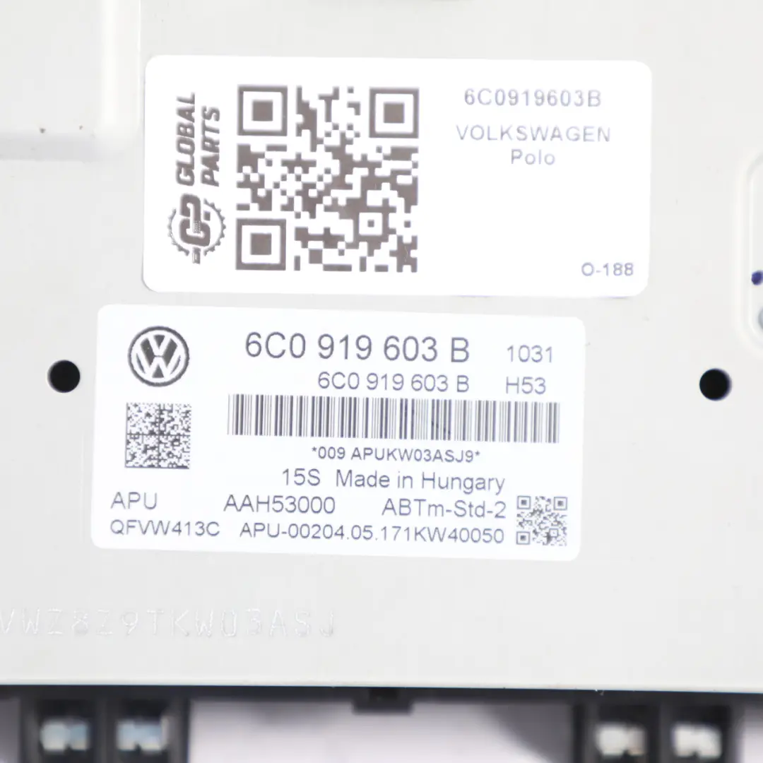 Volkswagen Polo Mk5 6R Radio Multimedia Display Navigation Unit - SKU 6C0919603B - Part number 6C0919603B