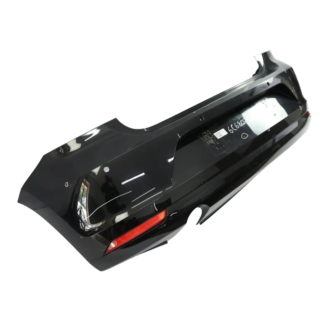 Bumper Rear Trim Panel Deep Black Pearl Effect - C9X to Volkswagen VW Polo 6R with Part number 6C6807421A Volkswagen VW Polo 6R Bumper Rear Trim Panel Deep Black Pearl Effect - C9X - SKU 6C6807421A-DBL - Part number 6C6807421A