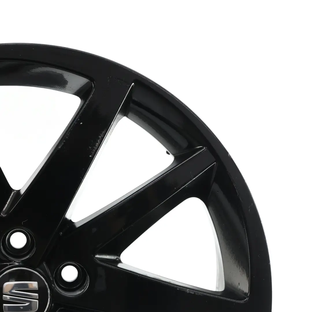 Seat Ibiza Mk4 6J Schwarz Leicht Metall Rad 17" 10 Speichen 7J ET:43 - SKU 6J0601025P-5 - Teilenummer 6J0601025P