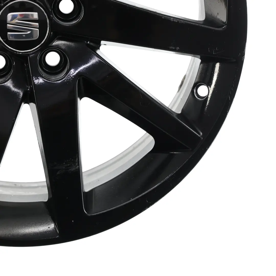 Seat Ibiza Mk4 6J Schwarz Leicht Metall Rad 17" 10 Speichen 7J ET:43 - SKU 6J0601025P-5 - Teilenummer 6J0601025P