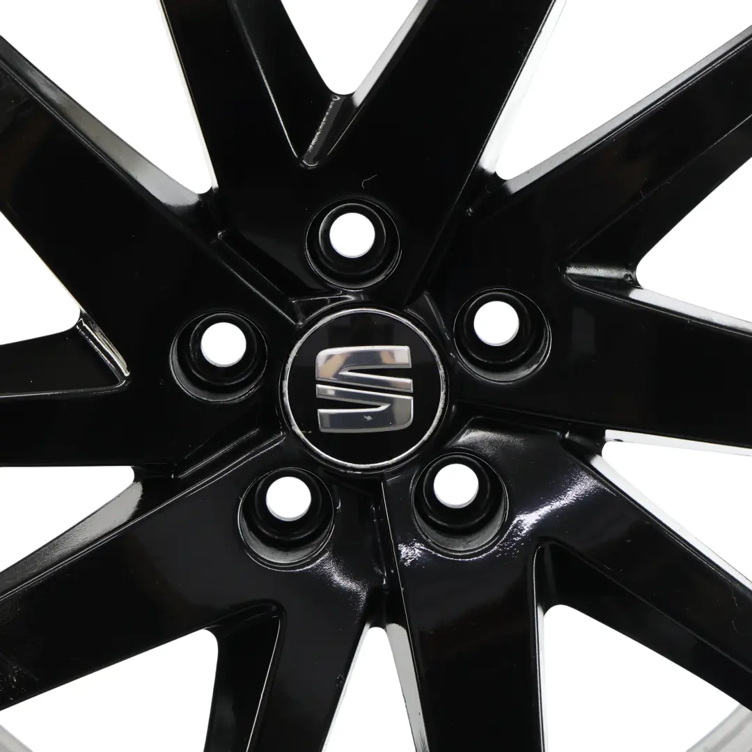 Seat Ibiza Mk4 6J Schwarz Leicht Metall Rad 17" 10 Speichen 7J ET:43 - SKU 6J0601025P-5 - Teilenummer 6J0601025P