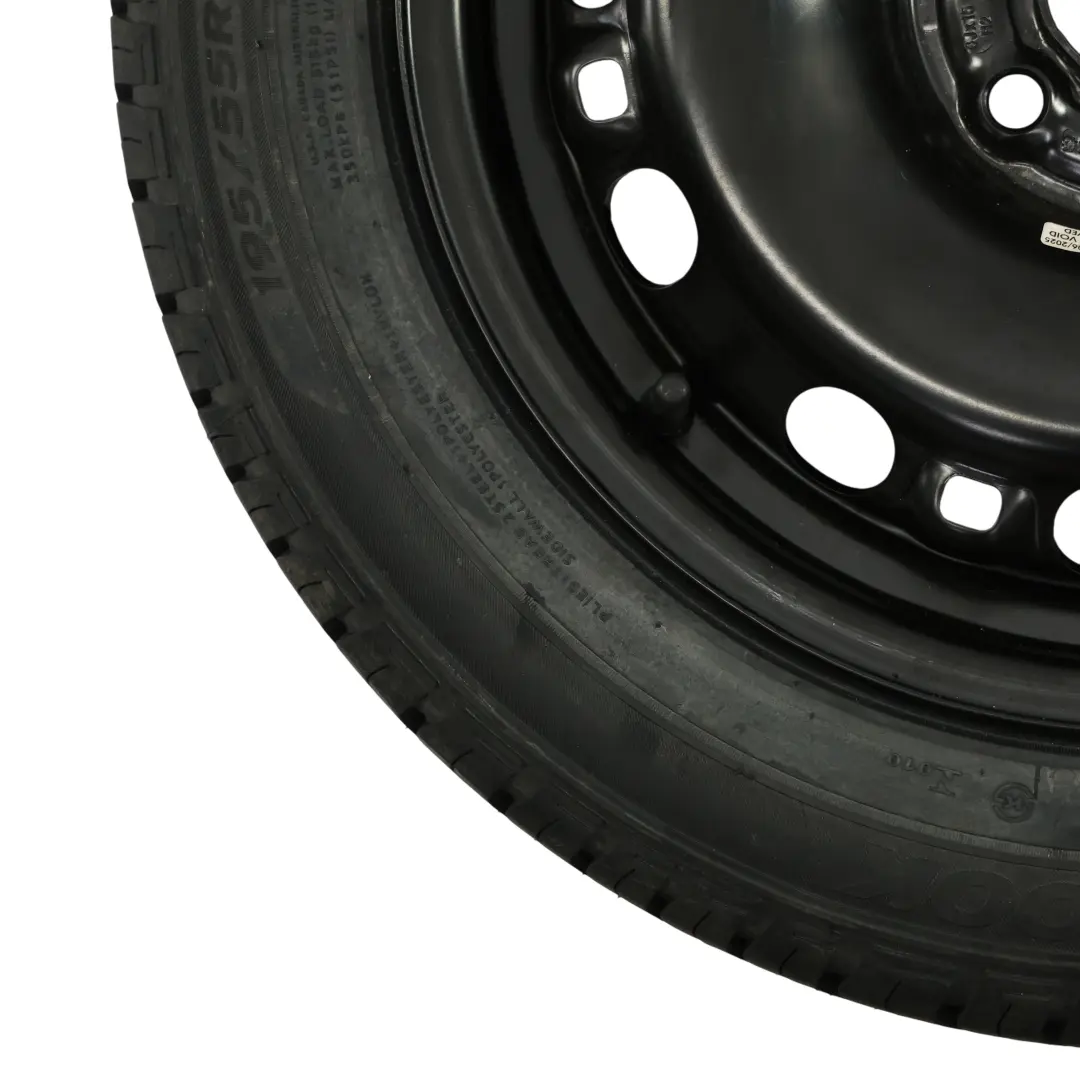 Spare Wheel Steel Rim R15 6J ET:43 Hankook Tire 195/55 to Skoda Fabia 1 with Part number 6Q0601027M Skoda Fabia 1 Spare Wheel Steel Rim R15 6J ET:43 Hankook Tire 195/55 - SKU 6Q0601027M-1 - Part number 6Q0601027M