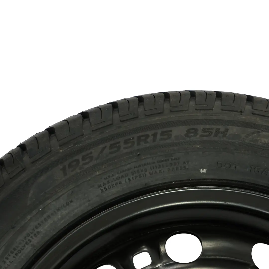 Skoda Fabia 1 Spare Wheel Steel Rim R15 6J ET:43 Hankook Tire 195/55 - SKU 6Q0601027M-1 - Part number 6Q0601027M