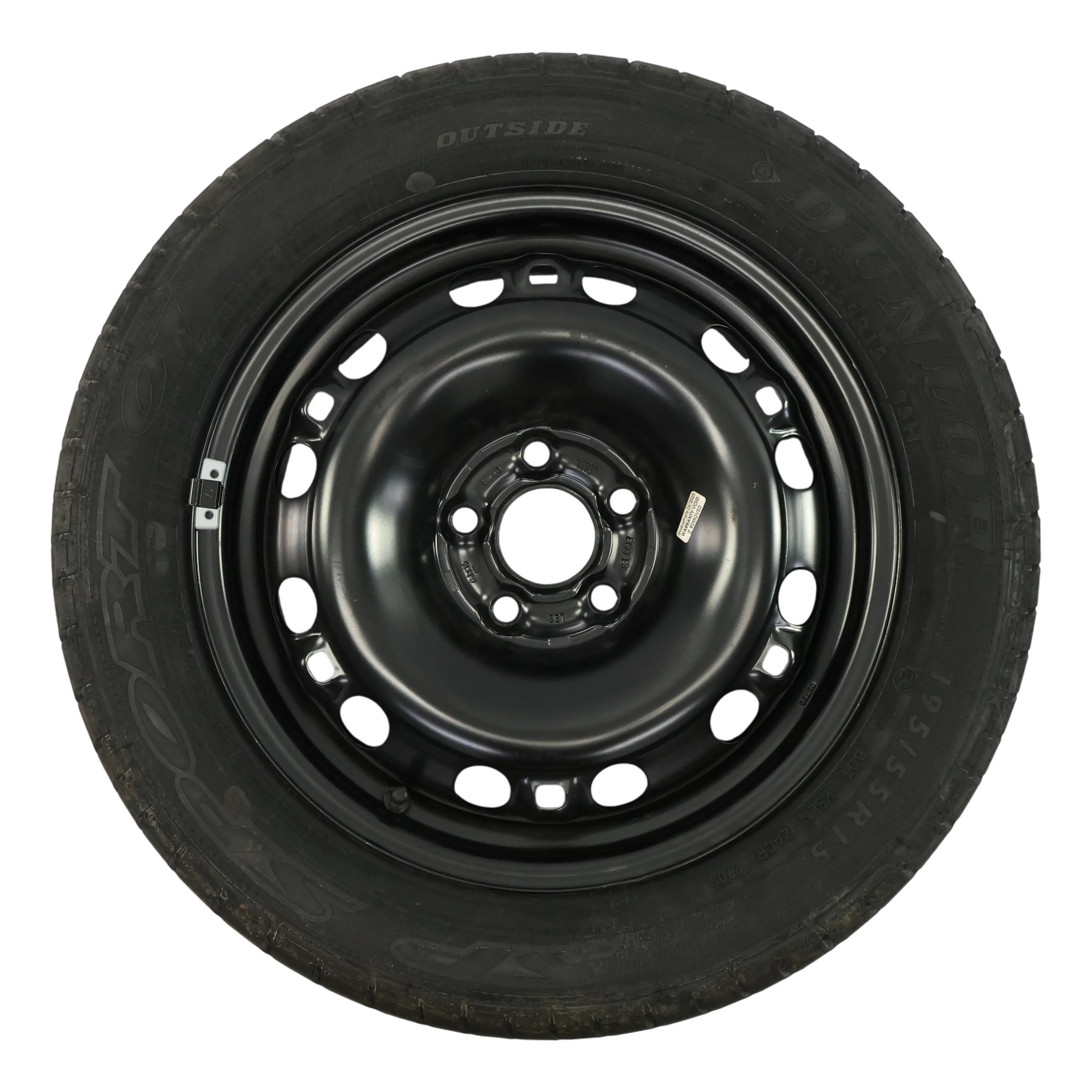 Skoda Fabia Mk1 Spare Wheel Steel Rim R15 6J ET:43 Dunlop Tire 195/55 6Q0601027M