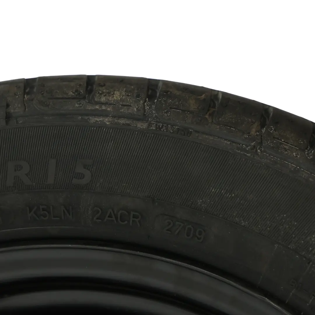 Skoda Fabia Mk1 Spare Wheel Steel Rim R15 6J ET:43 Dunlop Tire 195/55 - SKU 6Q0601027M-2 - Part number 6Q0601027M