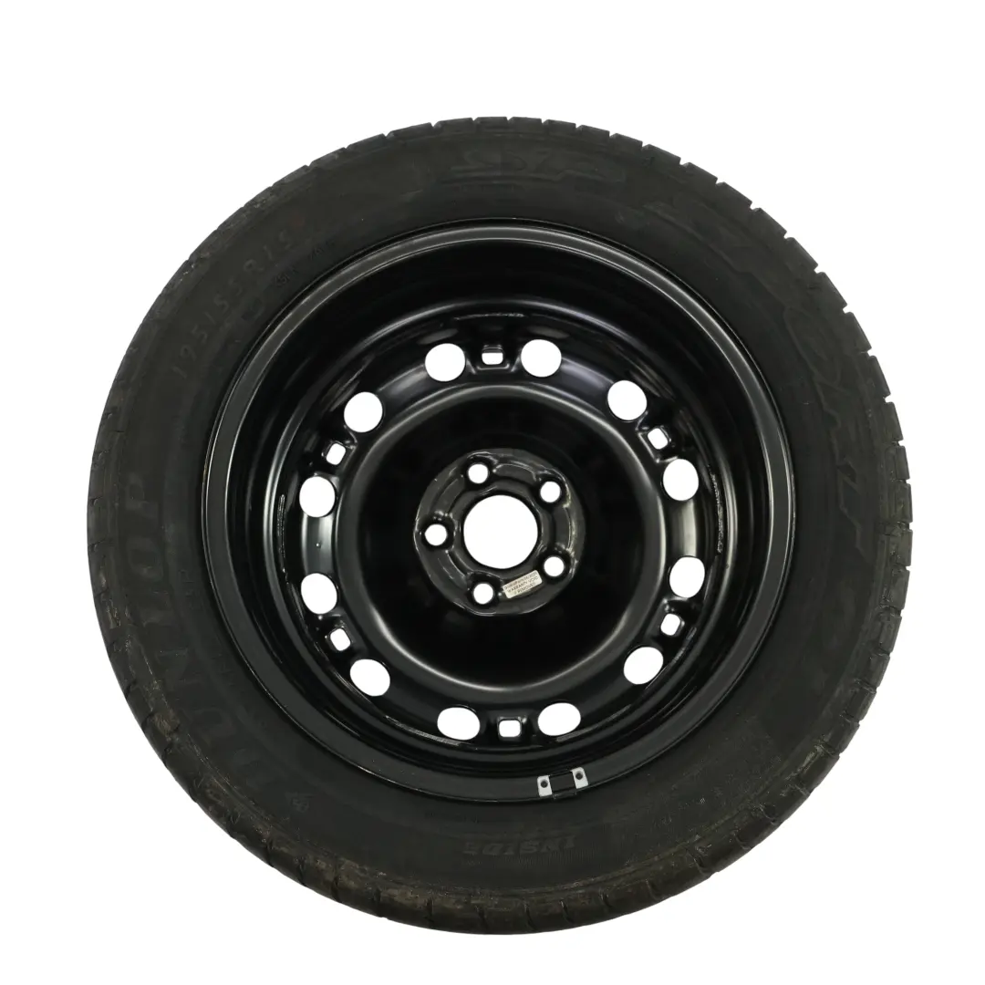 Skoda Fabia Mk1 Spare Wheel Steel Rim R15 6J ET:43 Dunlop Tire 195/55 - SKU 6Q0601027M-2 - Part number 6Q0601027M
