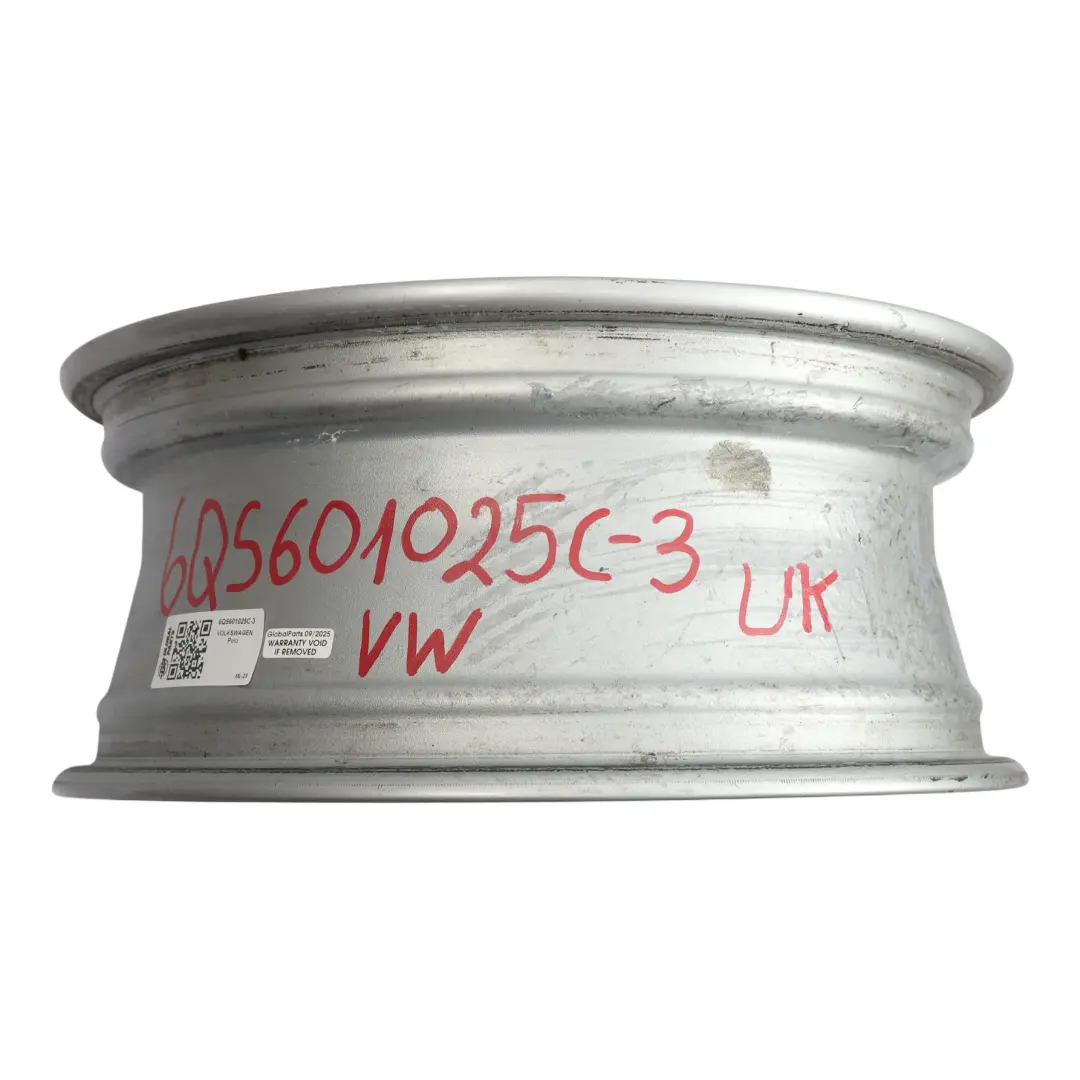 Volkswagen Polo 6C Silver Wheel Alloy Rim 15" 6J ET:40 - SKU 6QS601025C-3 - Part number 6QS601025C
