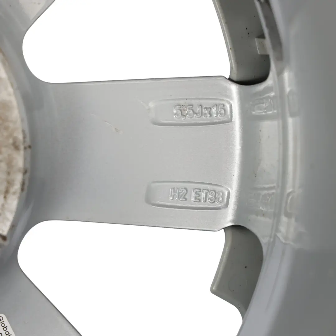 VW Volkswagen Polo V 6R Felga Aluminiowa Srebrna 15" ET:38 5,5J - SKU 6R0601025E-2 - Numer Części 6R0601025E