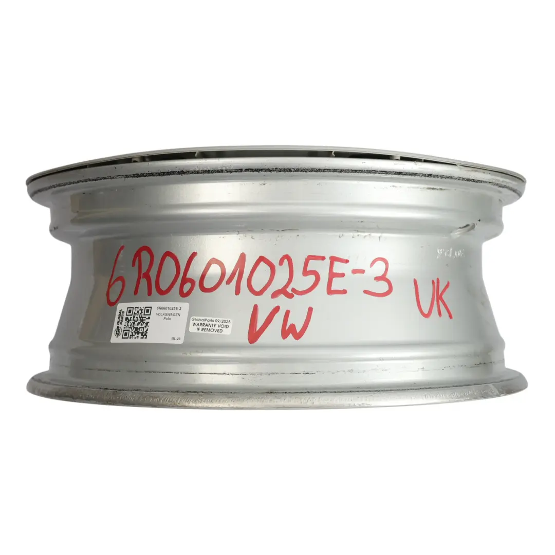 Mk5 Wheel Rim Alloy Silver 15" ET:38 5,5J to VW Volkswagen Polo 6R with Part number 6R0601025E VW Volkswagen Polo 6R Mk5 Wheel Rim Alloy Silver 15" ET:38 5,5J - SKU 6R0601025E-3 - Part number 6R0601025E
