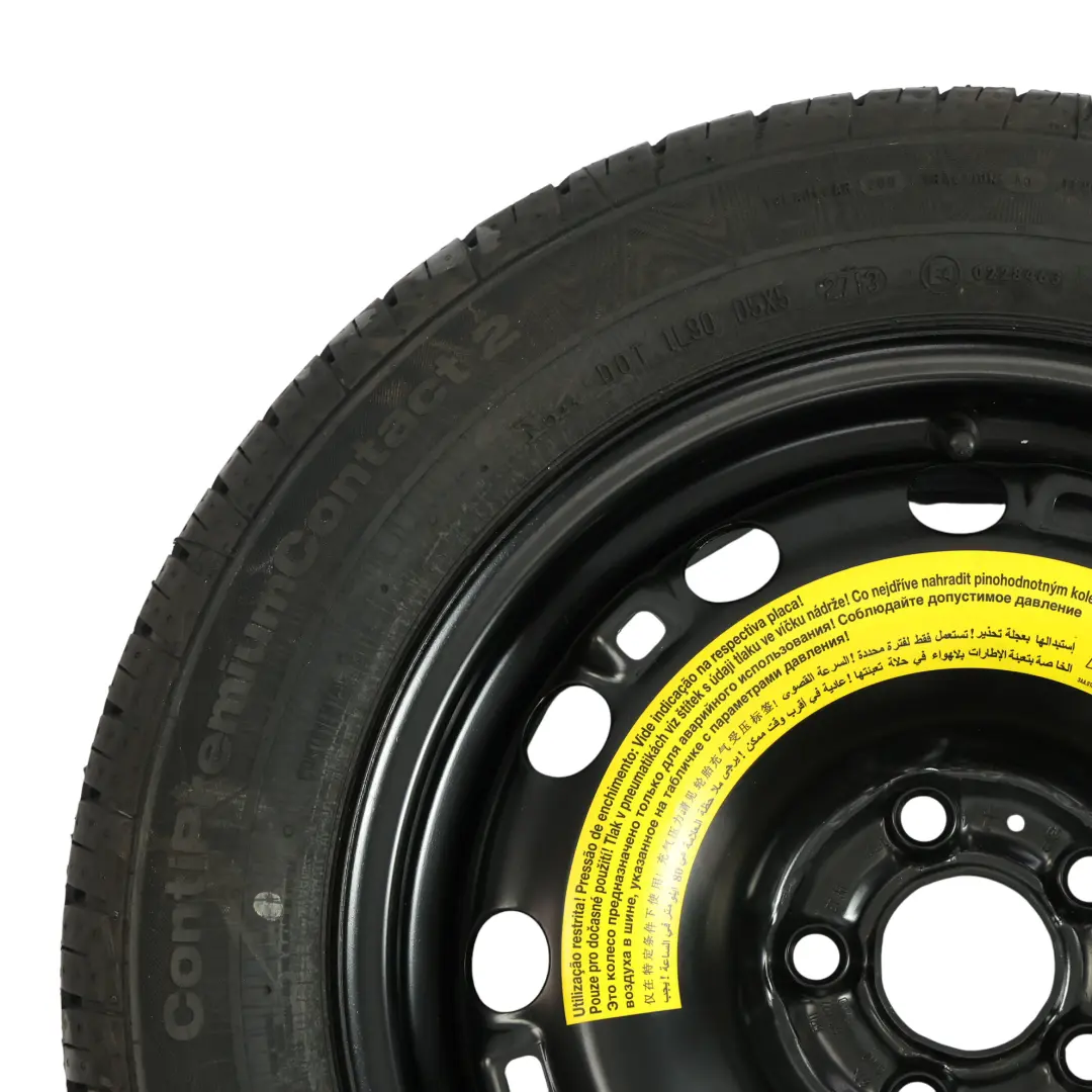 Volkswagen Polo Mk5 Roue Secour Acier Continental R15 6J 185/60 ET:38 - SKU 6R0601027S-1 - Numéro de pièce 6R0601027S