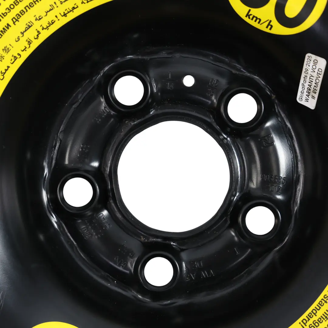 Mk5 Spare Wheel Steel Continental R15 6J 185/60 ET:38 to Volkswagen Polo with Part number 6R0601027S Volkswagen Polo Mk5 Spare Wheel Steel Continental R15 6J 185/60 ET:38 - SKU 6R0601027S-1 - Part number 6R0601027S