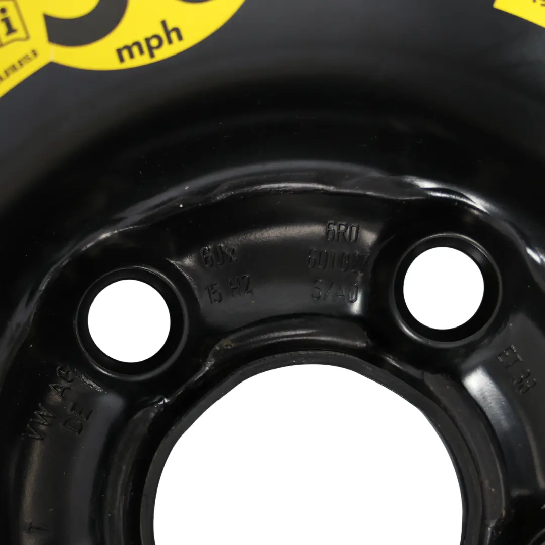 Volkswagen Polo Mk5 Roue Secour Acier Continental R15 6J 185/60 ET:38 - SKU 6R0601027S-1 - Numéro de pièce 6R0601027S