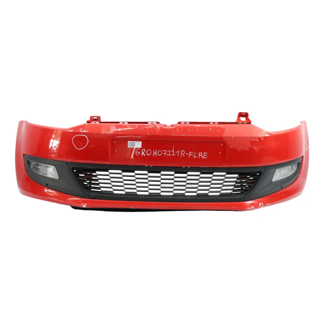 Volkswagen VW Polo 6R Zderzak Przedni Flash Red Czerwony - P3G - SKU 6R0807221R-FLRE - Numer Części 6R0807221R