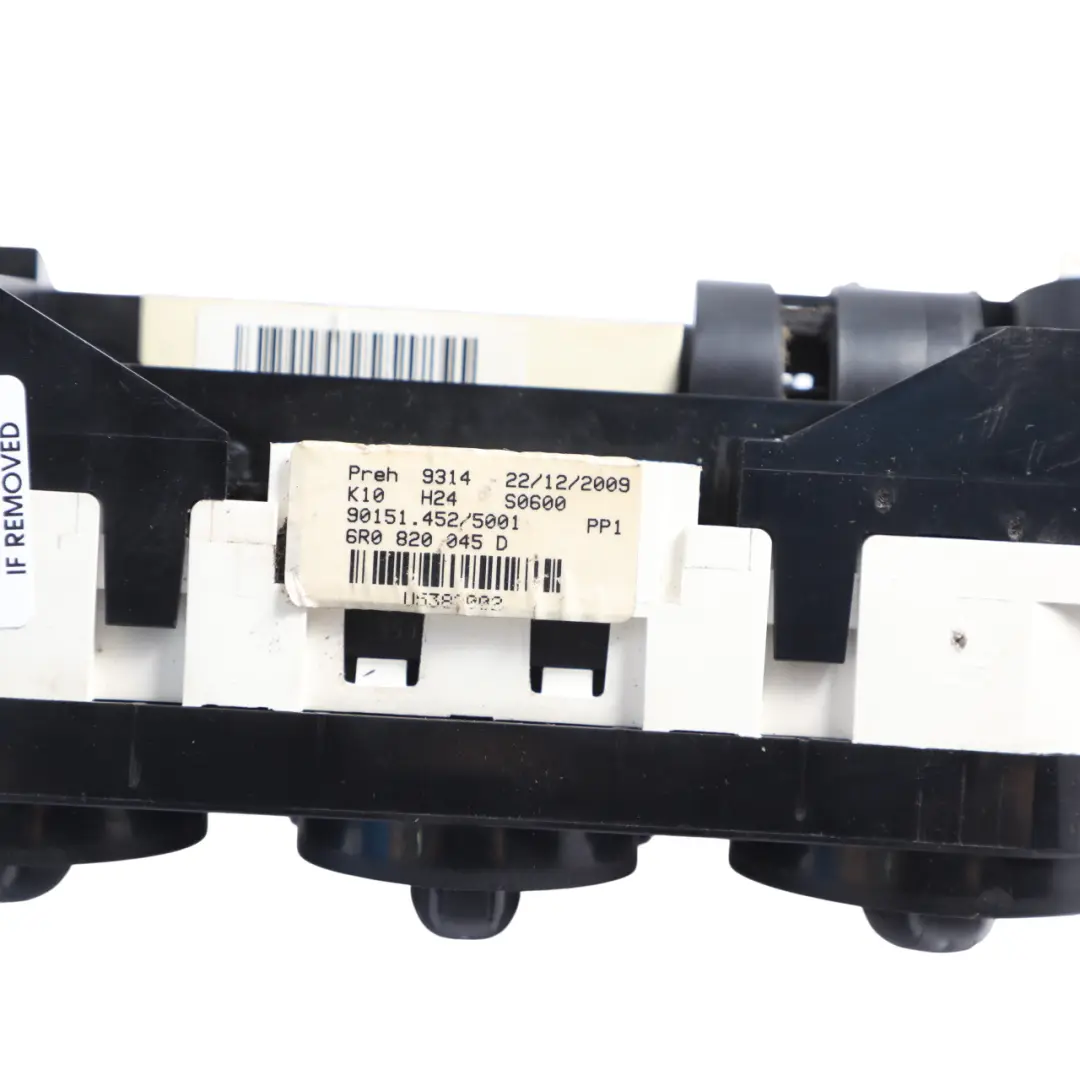 Mk5 A/C Air Condition Heater Climate Control Switch Panel to VW Polo with Part number 6R0820045D VW Polo Mk5 A/C Air Condition Heater Climate Control Switch Panel - SKU 6R0820045D - Part number 6R0820045D