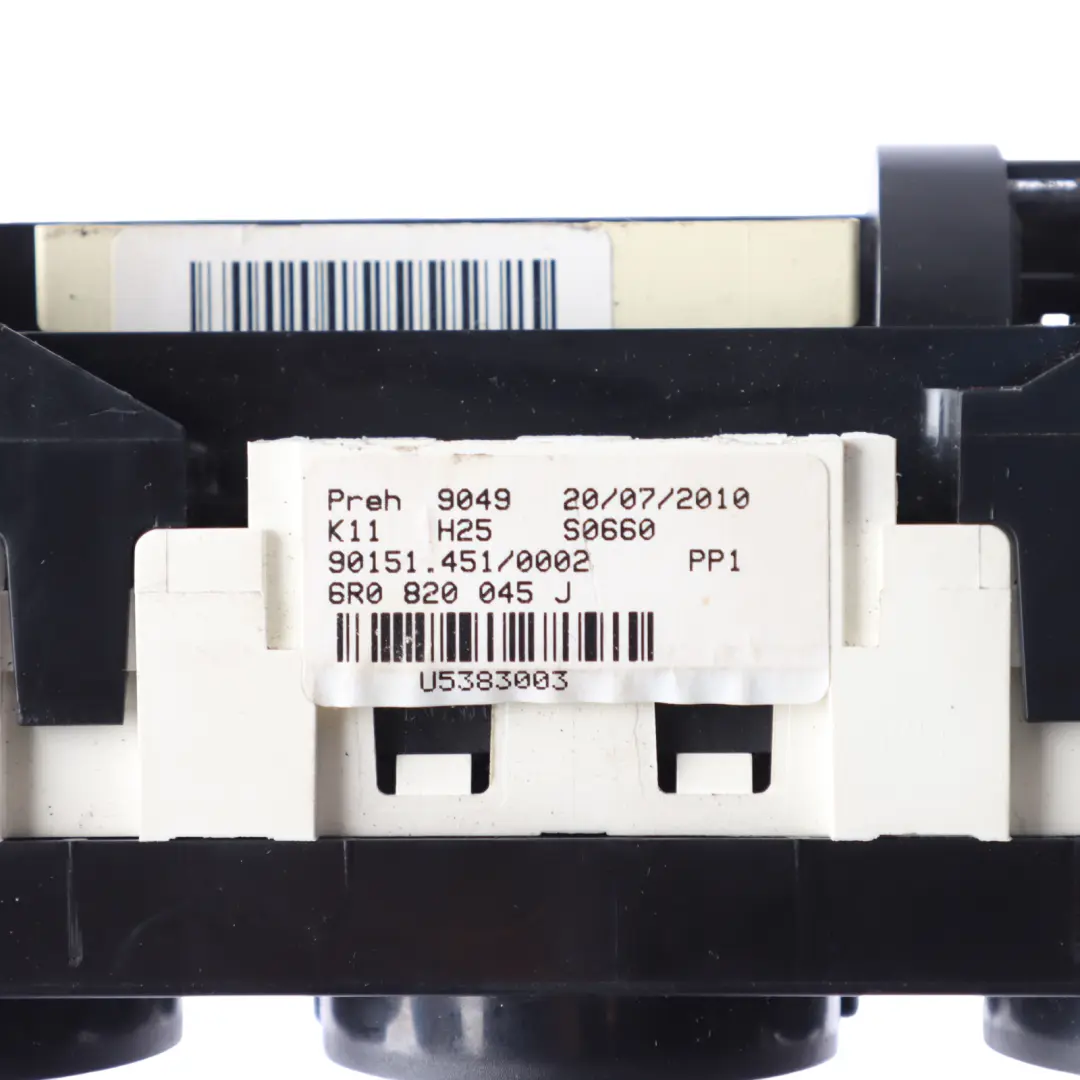 Mk5 6R Heater Climate Control Panel A/C Switch to Volkswagen Polo with Part number 6R0820045J Volkswagen Polo Mk5 6R Heater Climate Control Panel A/C Switch - SKU 6R0820045J - Part number 6R0820045J
