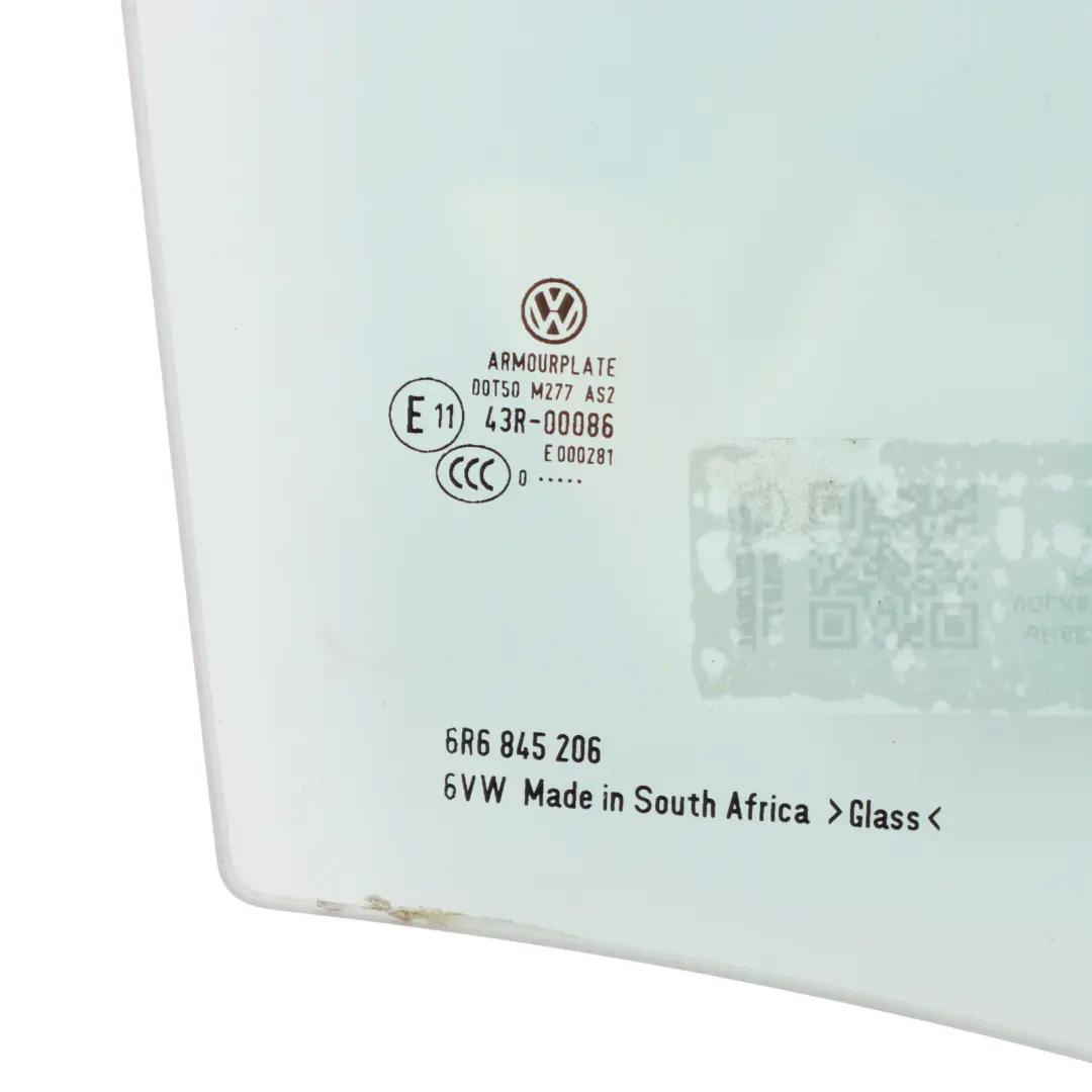 Volkswagen Polo 6R 5D Vetro Della Porta Posteriore AS2 Destra - SKU 6R6845206 - Numero di parte 6R6845206