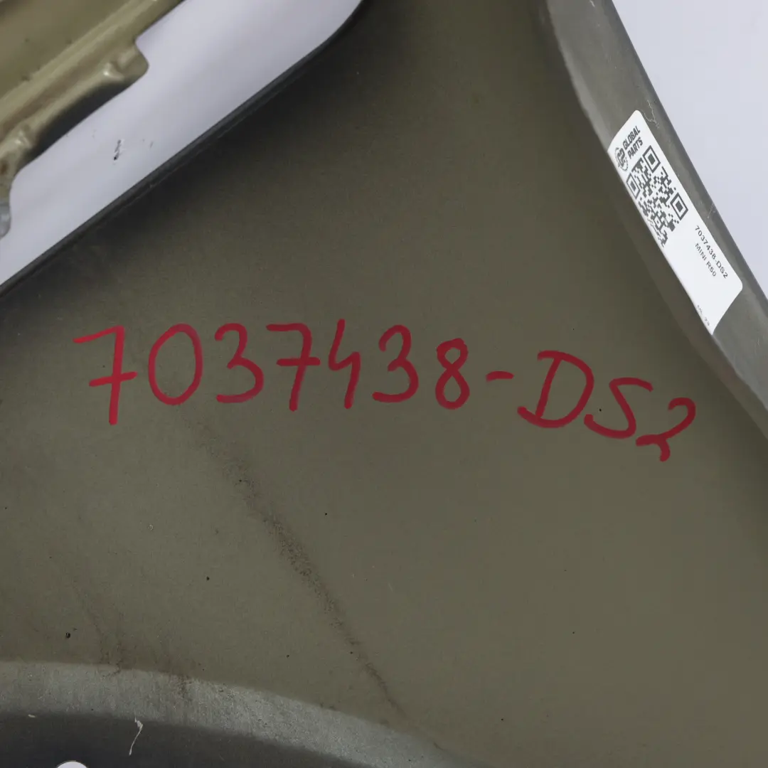 Side Wing Panel Front Right O/S Fender Dark Silver Metallic - 871 to Mini R50 with Part number 7037438 Mini R50 Side Wing Panel Front Right O/S Fender Dark Silver Metallic - 871 - SKU 7037438-DS2 - Part number 7037438