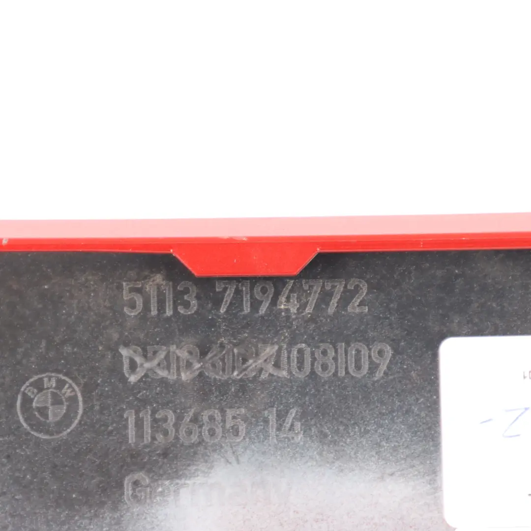 Stop Lamp Third Brake Light Melbourne Red - A75 to BMW Z4 E89 Cabrio Roadster Cover with Part number 7252843 BMW Z4 E89 Cabrio Roadster Cover Stop Lamp Third Brake Light Melbourne Red - A75 - SKU 7252843-MRT - Part number 7252843