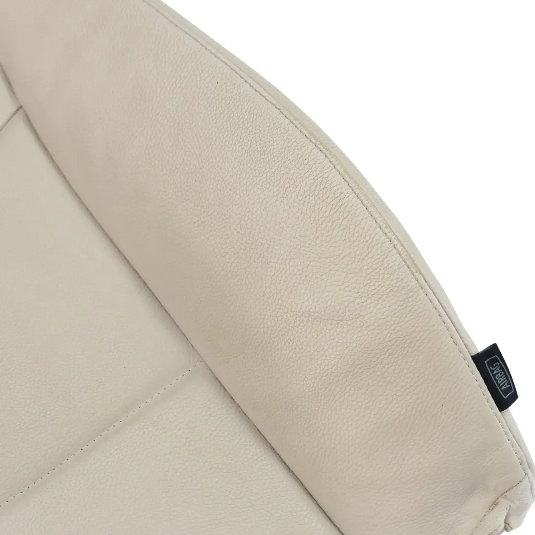 Delantero Izquierdo Funda Respaldo Asiento Cuero Oyster para BMW E90 E91 LCI con número de pieza 7257543 BMW E90 E91 LCI Delantero Izquierdo Funda Respaldo Asiento Cuero Oyster - SKU 7257543-1 - Número de pieza 7257543