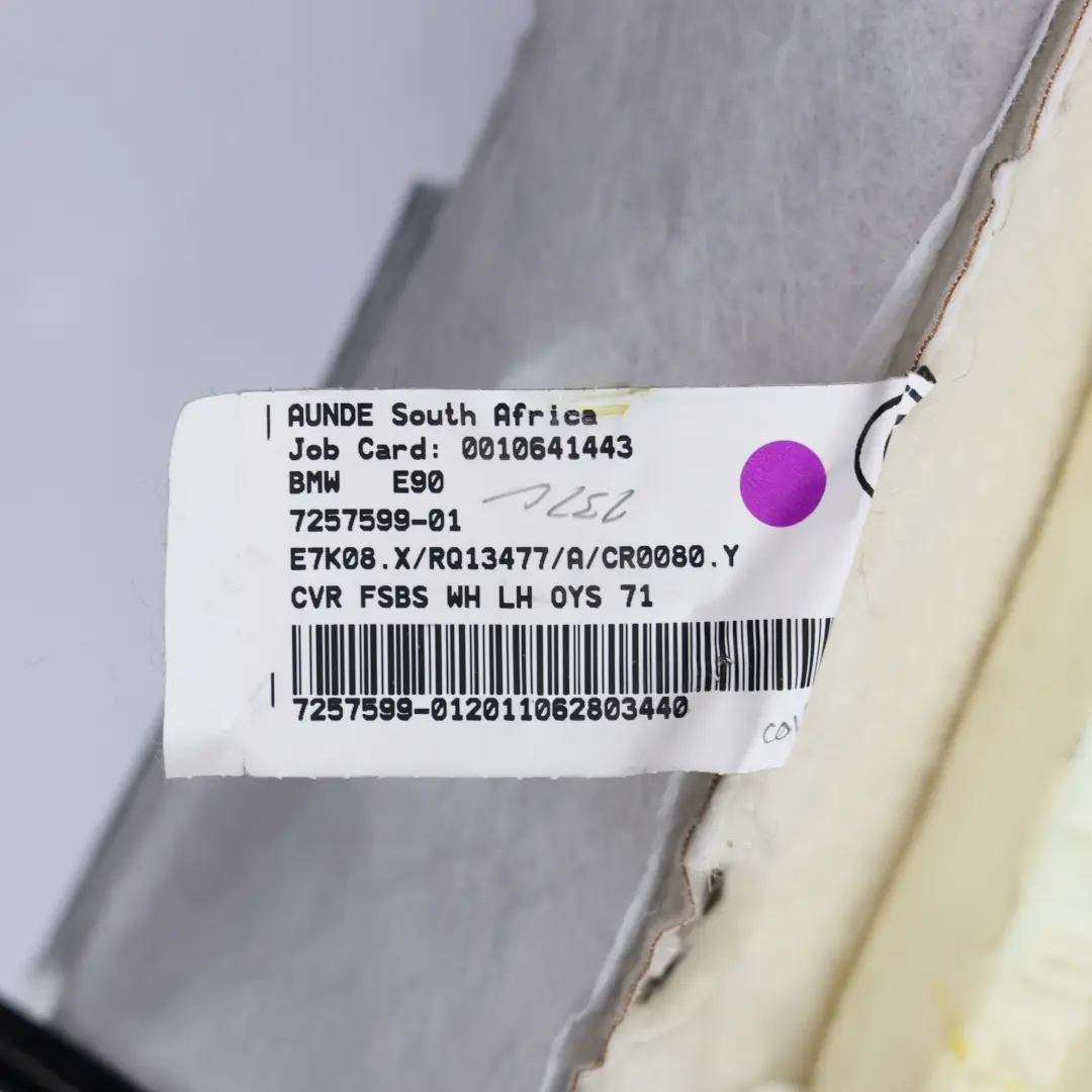 BMW E90 E91 LCI Vorder Sitz Rücken Lehne Beheizt Links Leder Dakota Oyster - SKU 7257599-2 - Teilenummer 7257599