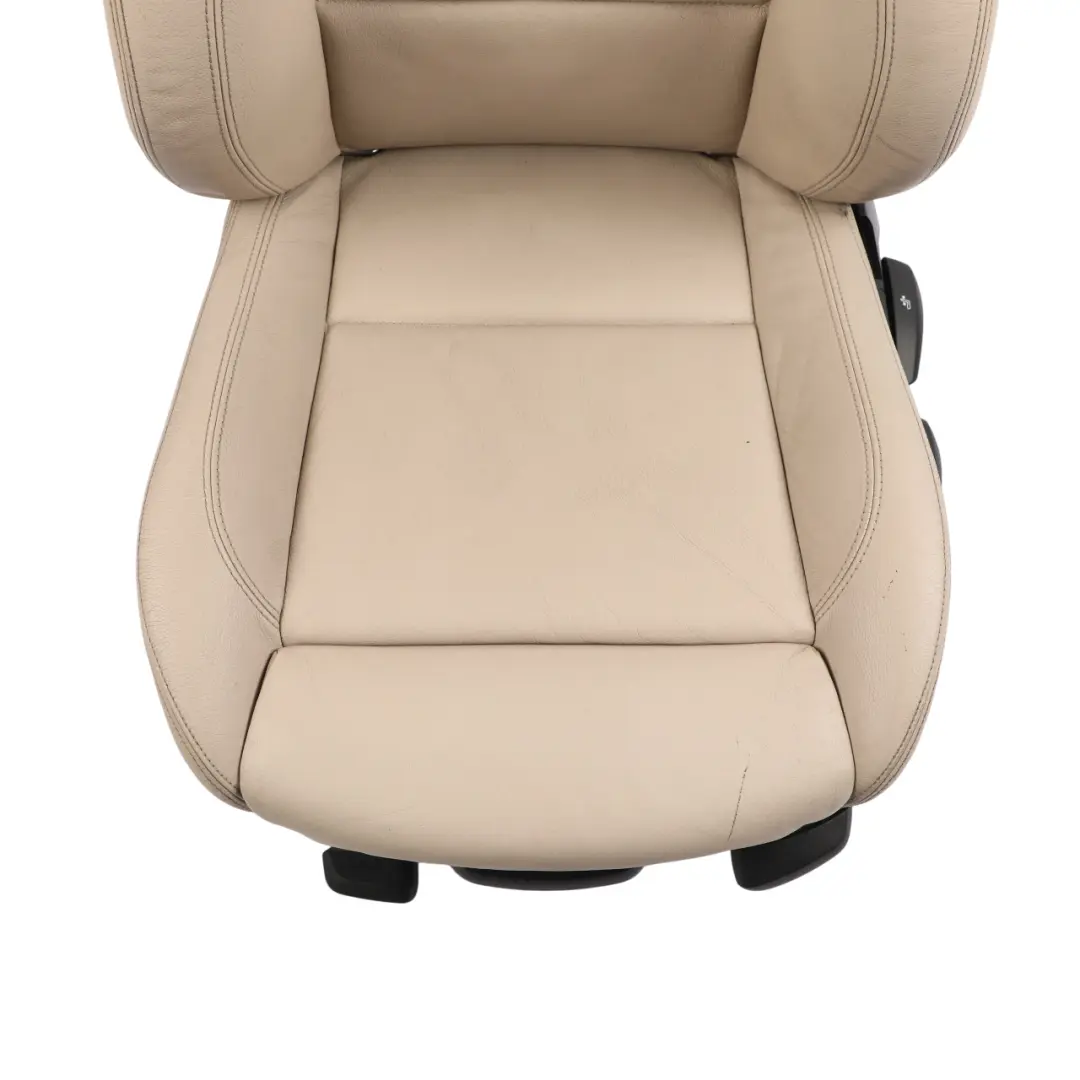 BMW E90 E91 LCI Siège avant gauche intérieur chauffé cuir sport Dakota Oyster - SKU 7257599 - Numéro de pièce 7257599