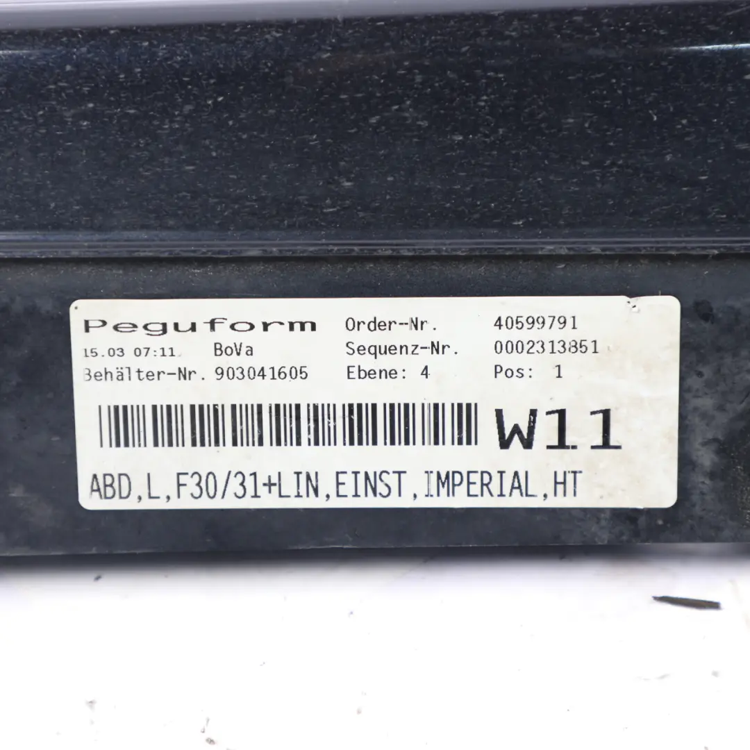 Sill Strip Side Skirt Left N/S Trim Panel Imperial Brillant Blue A89 to BMW F30 F31 with Part number 7312751 BMW F30 F31 Sill Strip Side Skirt Left N/S Trim Panel Imperial Brillant Blue A89 - SKU 7312751-IBB1 - Part number 7312751